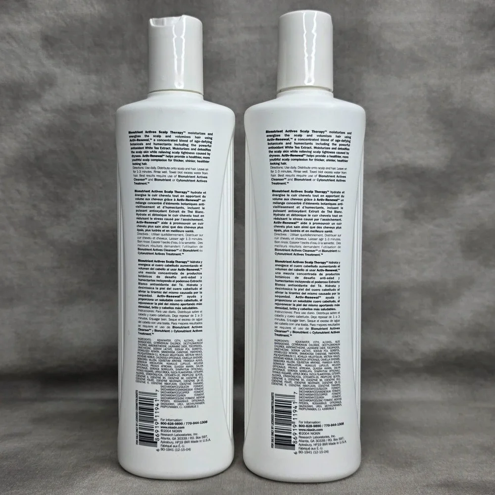 (X2) Nioxin Bionutrient Actives‎ Scalp Therapy Moisturizing Conditioner 10.1 oz